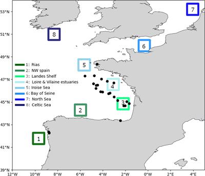Advection and Composition of Dinophysis spp. Populations Along the European Atlantic Shelf